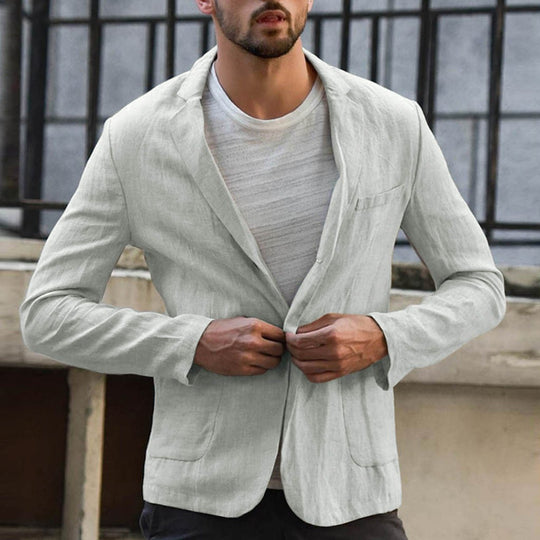 Herren Leinenblazer mit modernem Schnitt und stylischen Details Heidi-Mode