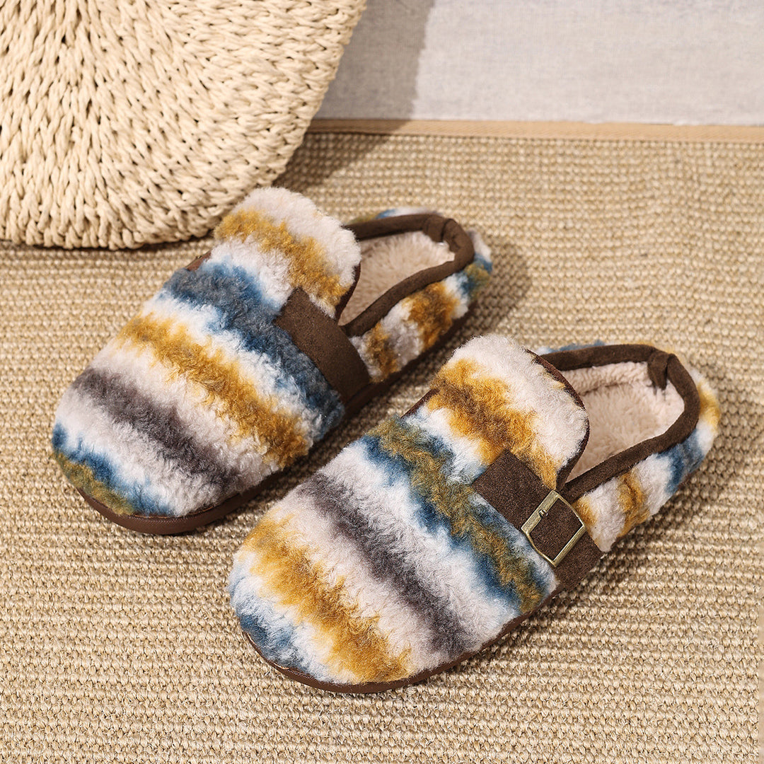 Damen Warme Hausschuhe mit Karomuster und bequemer Sohle Heidi-Mode
