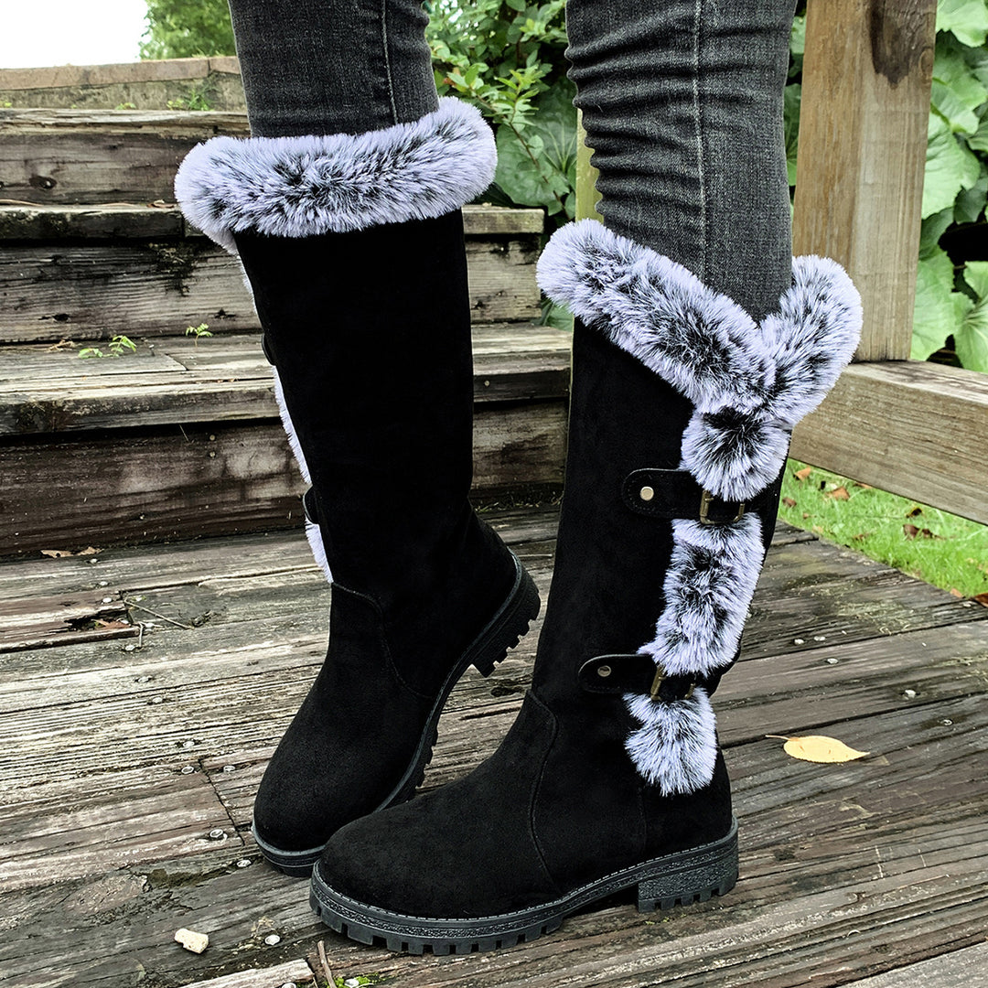 Damen Winterstiefel mit kuscheligem Kunstfellkragen und rutschfester Sohle Heidi-Mode