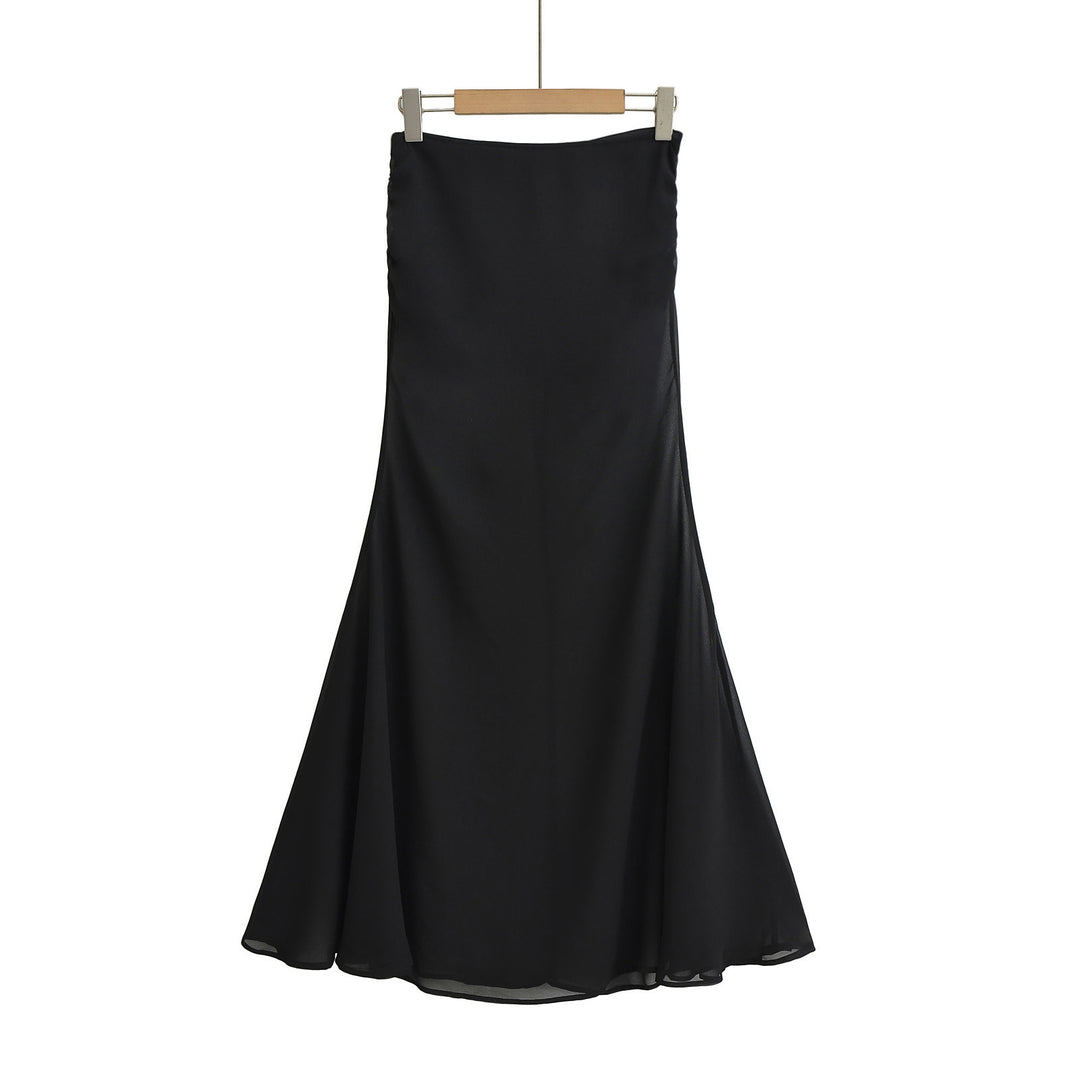 Damen Eleganter Maxi-Rock mit fließendem Schnitt und zarter Textur Heidi-Mode