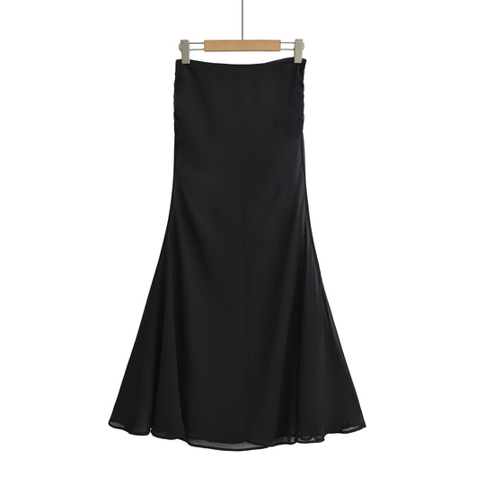 Damen Eleganter Maxi-Rock mit fließendem Schnitt und zarter Textur Heidi-Mode
