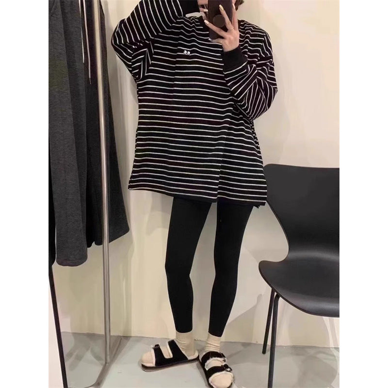 Femme Cozy Gestreiftes Oversized Pullover Sweatshirt Heidi-Mode