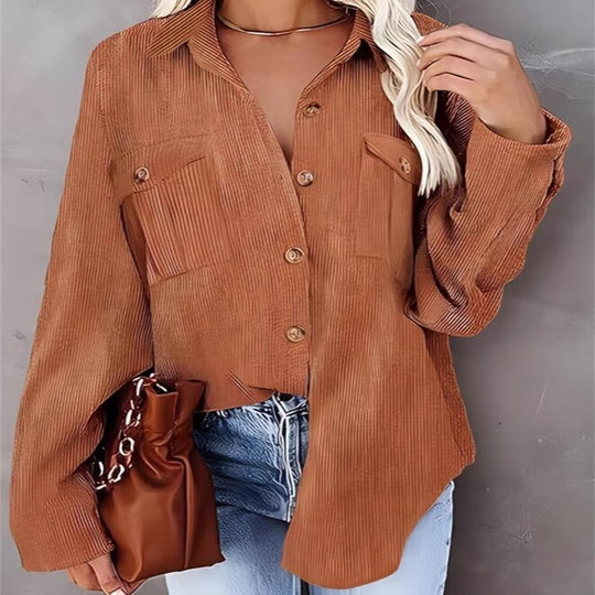 Damen Utility-Jacke mit detailreicher Knopf- und Taschenverarbeitung Heidi-Mode