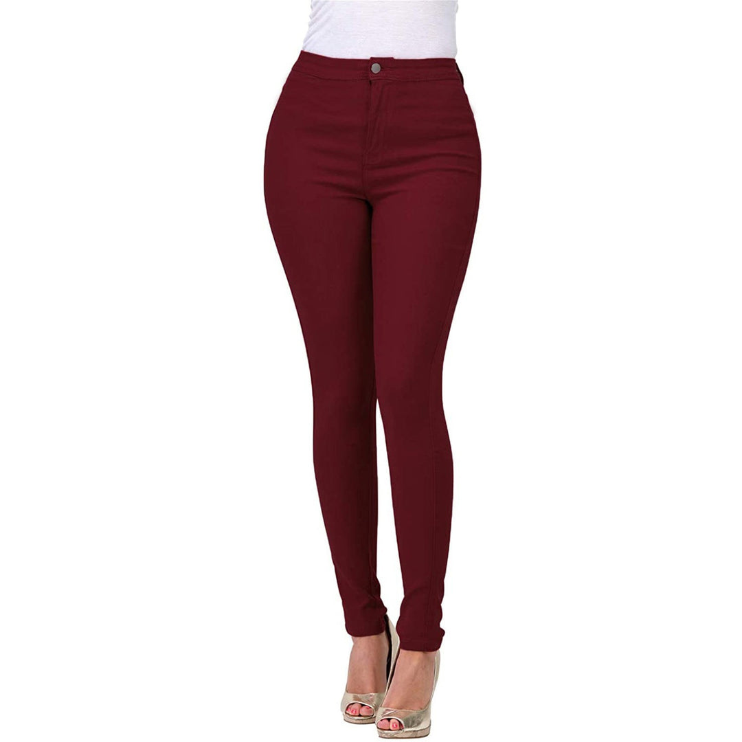 Damen Hochgeschnittene Slim Fit Jeans mit dehnbarem Stoff und unverzichtbarem Komfort Heidi-Mode