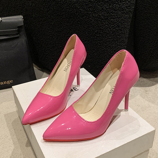 Damen Elegante High Heels mit spitz zulaufender Vorderkappe und transparentem Absatz Heidi-Mode