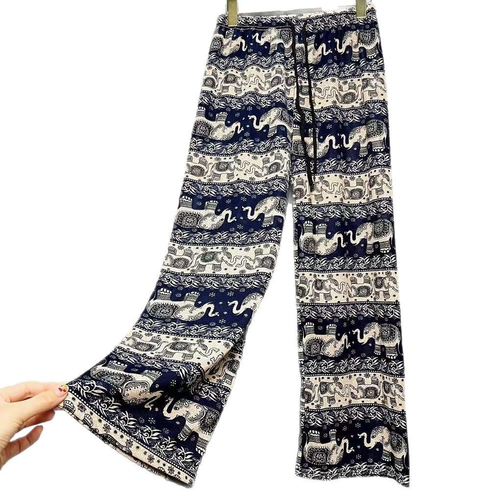 Damen Haremshose mit buntem Elefantenmuster Heidi-Mode