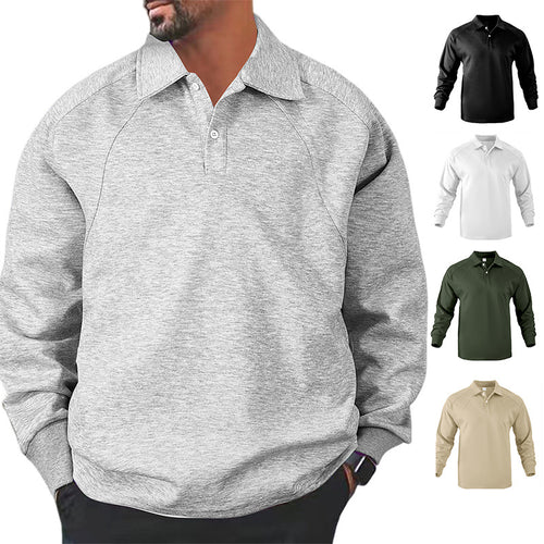 Herren Langarm Polohemd aus weicher Baumwolle mit sportlichen Akzenten Heidi-Mode