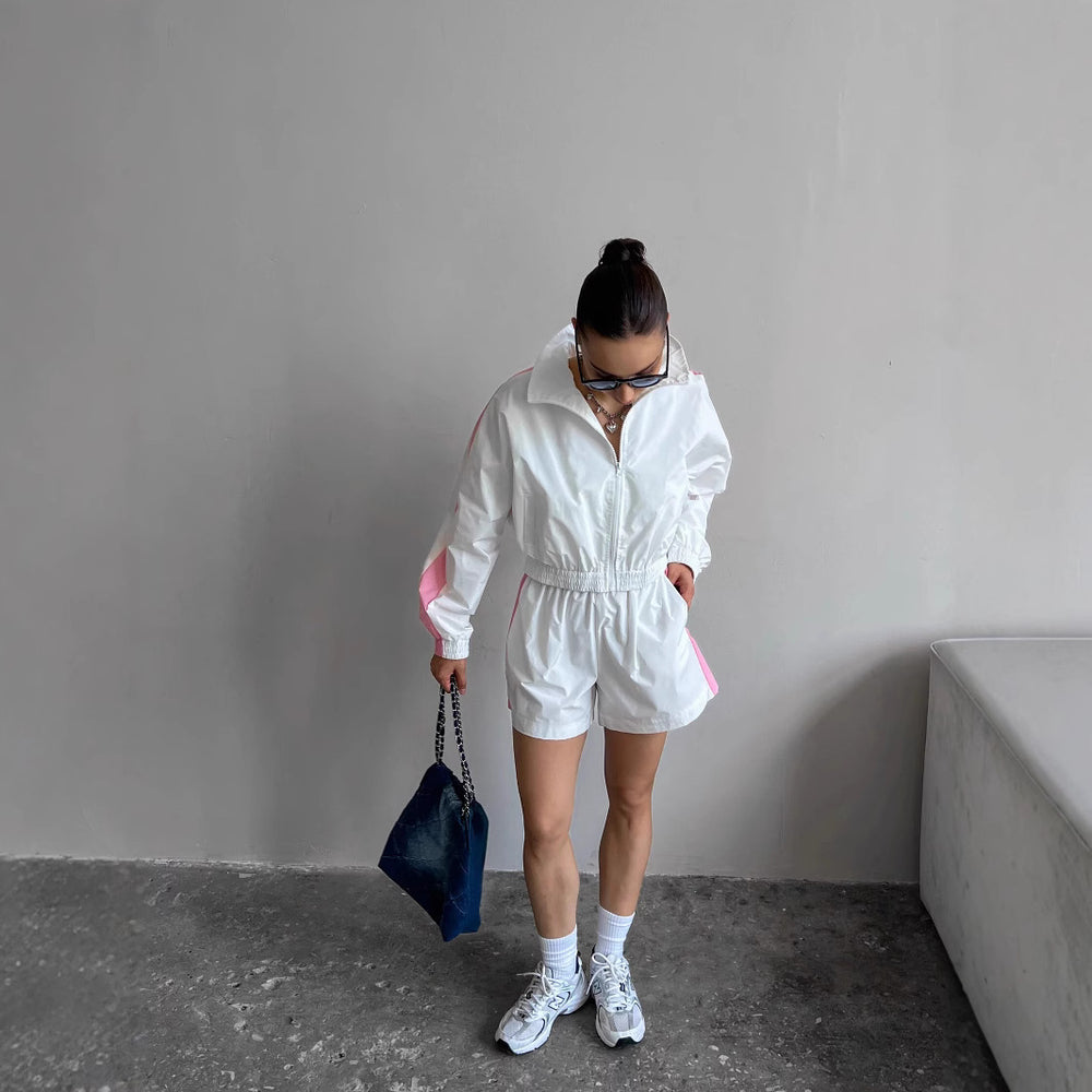 Damen Sportliche Kurzjacke mit elastischem Bund Heidi-Mode