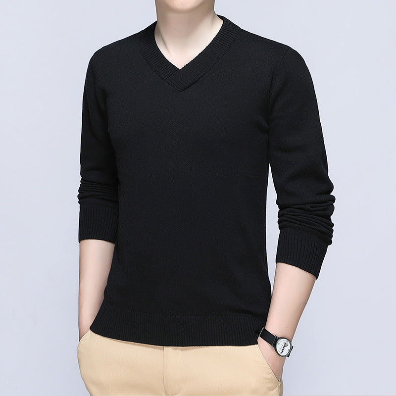 Herren eleganter Pullover mit V-Ausschnitt und feiner Strickstruktur Heidi-Mode