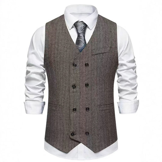 Herren stilvolle Weste im Hahnentrittmuster Heidi-Mode