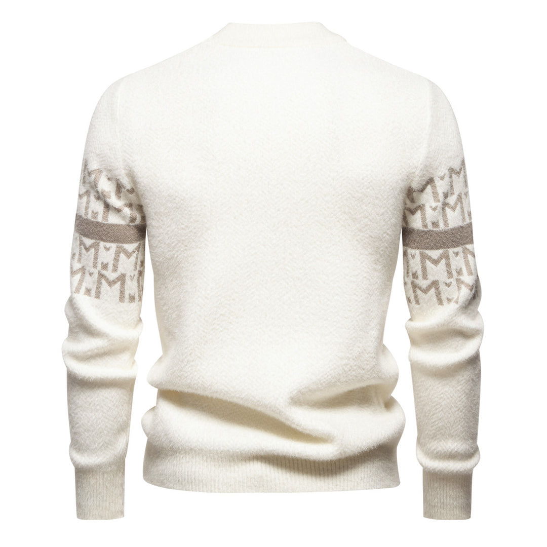 Herren Strukturierter Hochkragen-Pullover Heidi-Mode