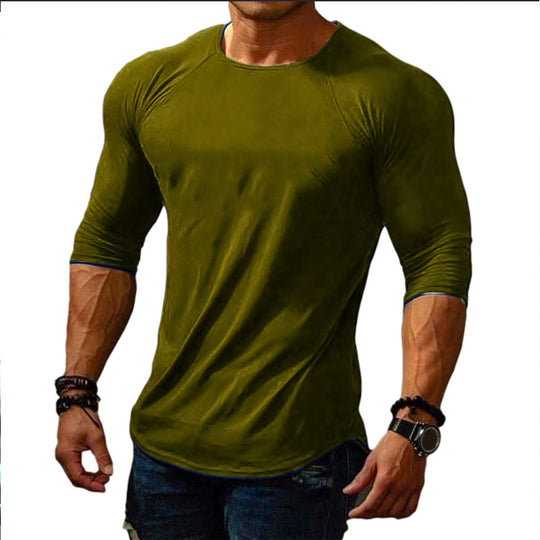 Herren körperbetontes Langarm-T-Shirt mit elastischem Tragekomfort Heidi-Mode