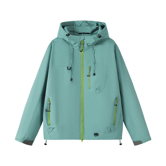 Damen funktionale Wetterjacke mit verstellbarem Kapuzensystem und atmungsaktiven Eigenschaften Heidi-Mode