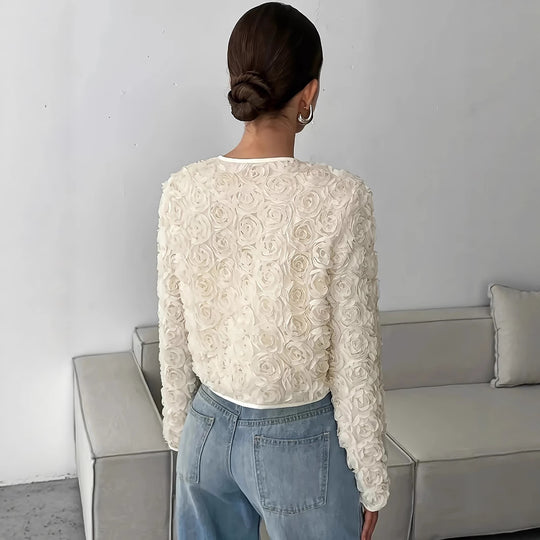 Damen Blütenapplikationen Jacke Heidi-Mode