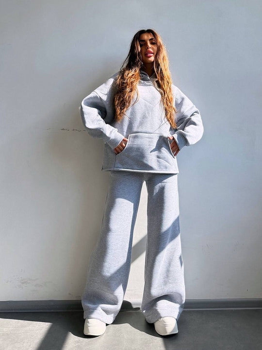 Damen Cooles Oversized Hoodie und weite Freizeithose Heidi-Mode
