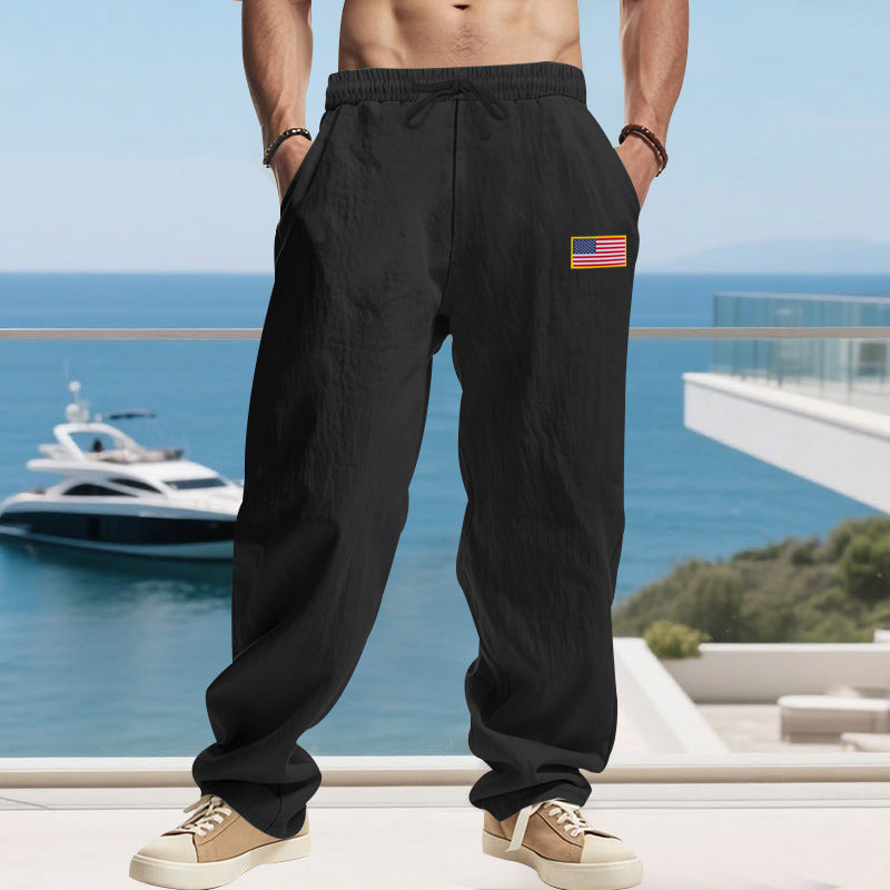 Herren lässige Freizeithose mit elastischem Bund und praktischen Seitentaschen Heidi-Mode