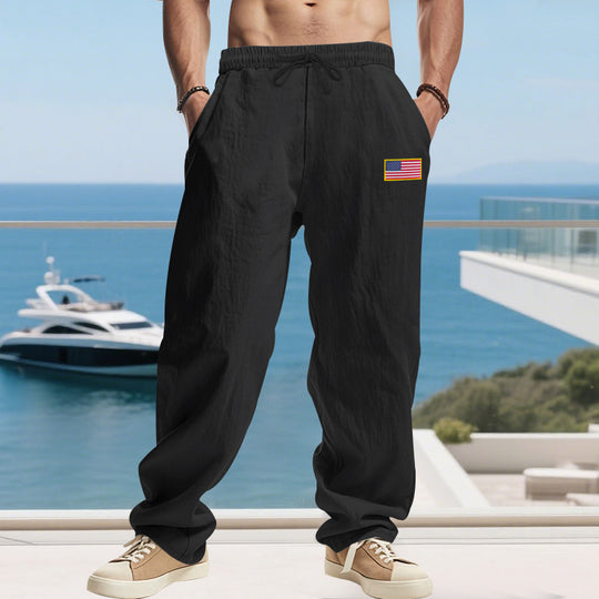 Herren lässige Freizeithose mit elastischem Bund und praktischen Seitentaschen Heidi-Mode