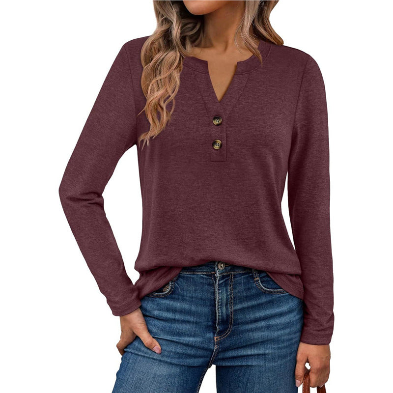 Damen Langarmshirt mit Knopfdetails Heidi-Mode