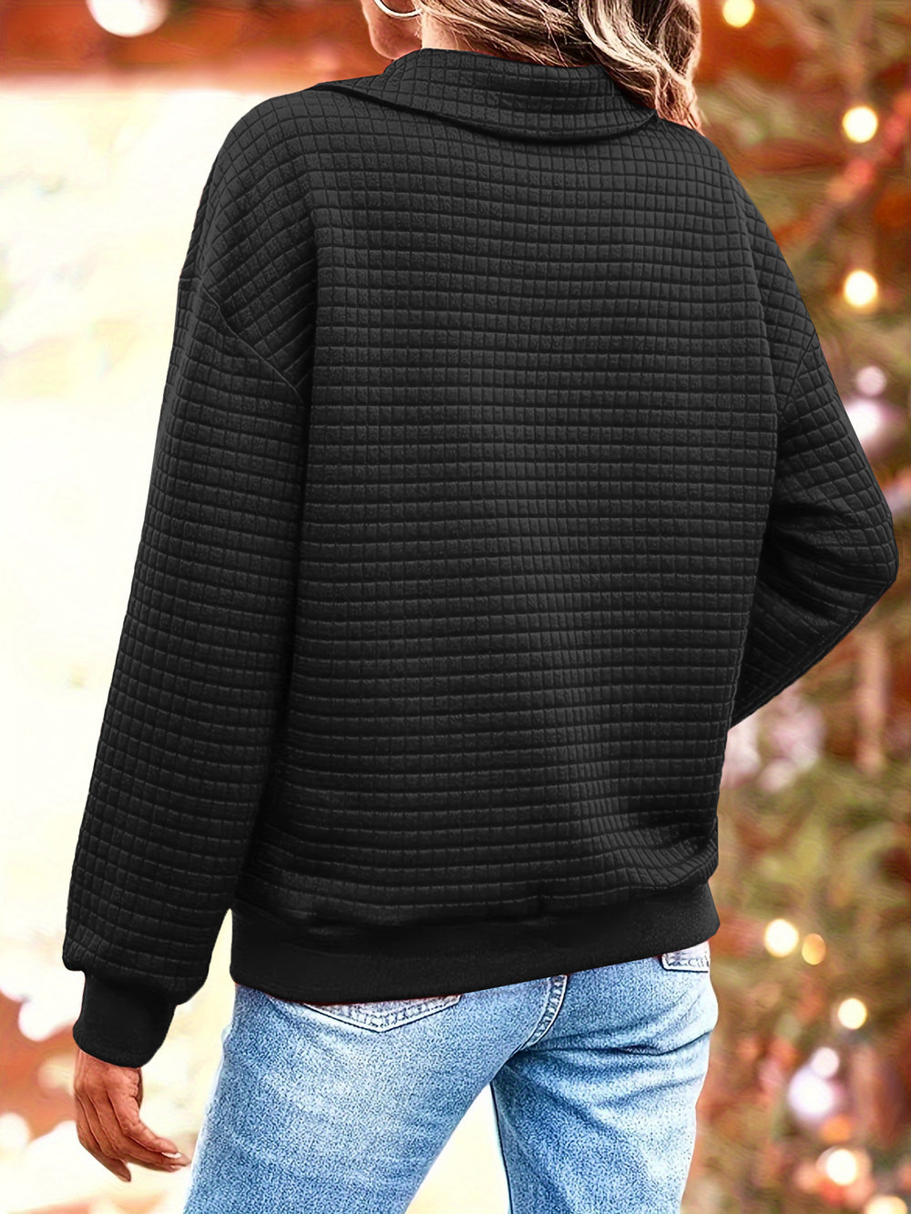 Damen lässiger Pullover mit strukturiertem Stoff Heidi-Mode