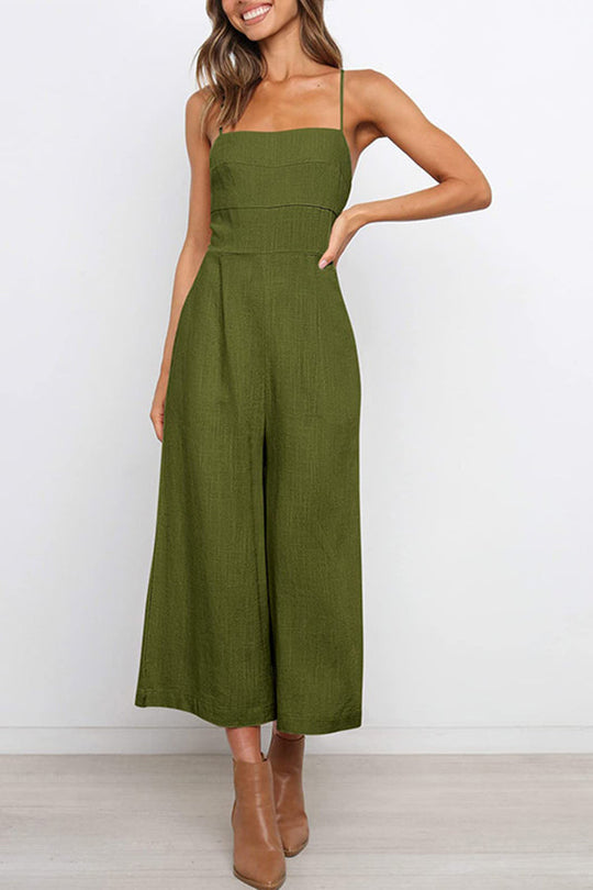 Heidi-Mode | Solide Tie Rückfreie Kurze Jumpsuits