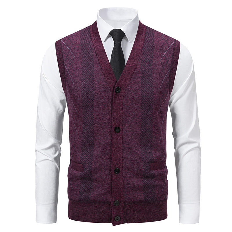 Herren Strickjacke mit klassischem V-Ausschnitt und feinem Zopfmuster Heidi-Mode