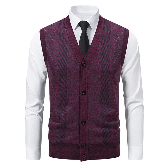 Herren Strickjacke mit klassischem V-Ausschnitt und feinem Zopfmuster Heidi-Mode