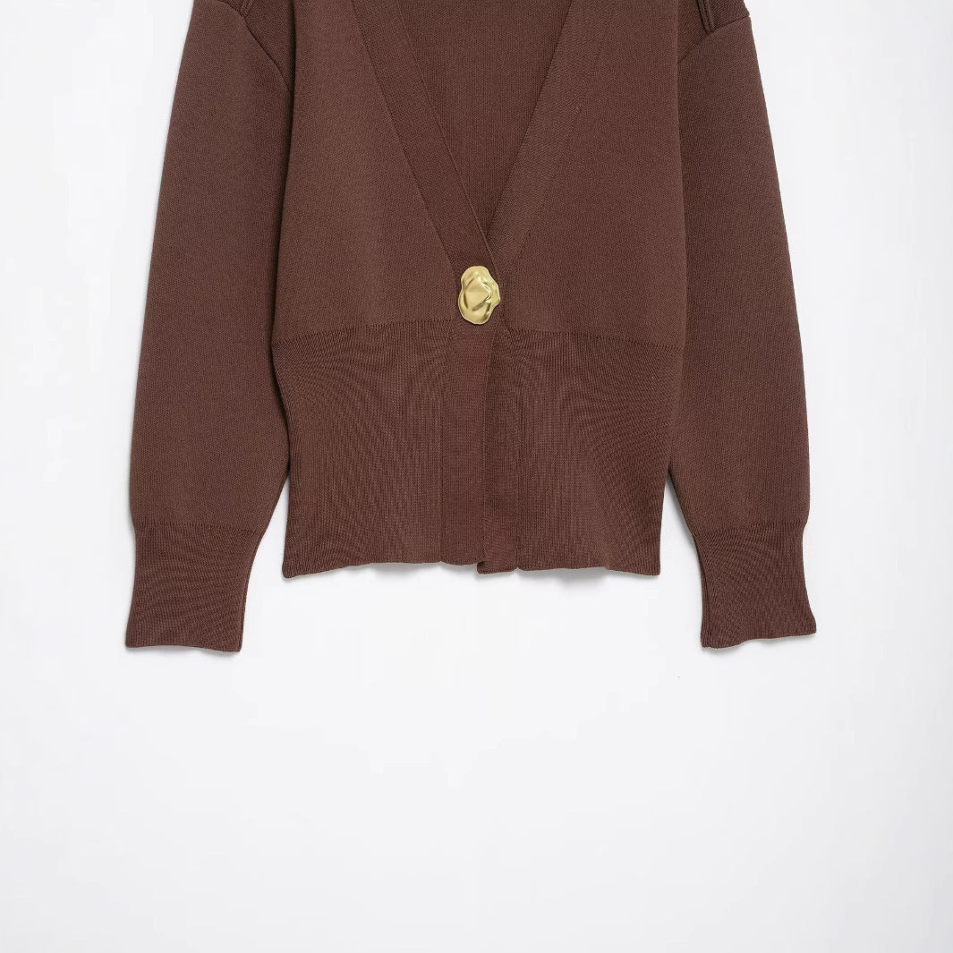 Damen lässige Strickjacke mit dekorativen Knopfdetails und elegantem Schnitt Heidi-Mode