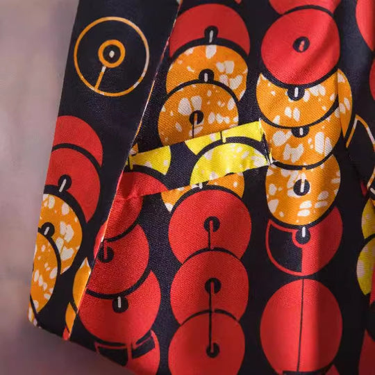 Damen Blazer im einzigartigen, lebhaften Motiv mit detaillierter Struktur Heidi-Mode