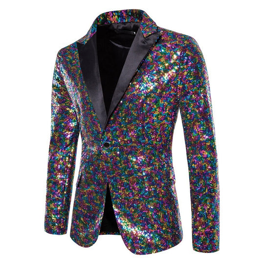 Herren schimmernder Pailletten Blazer Heidi-Mode