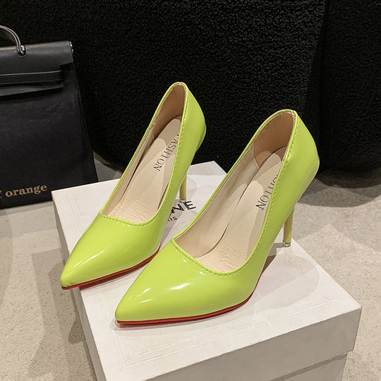 Damen Elegante High Heels mit spitz zulaufender Vorderkappe und transparentem Absatz Heidi-Mode