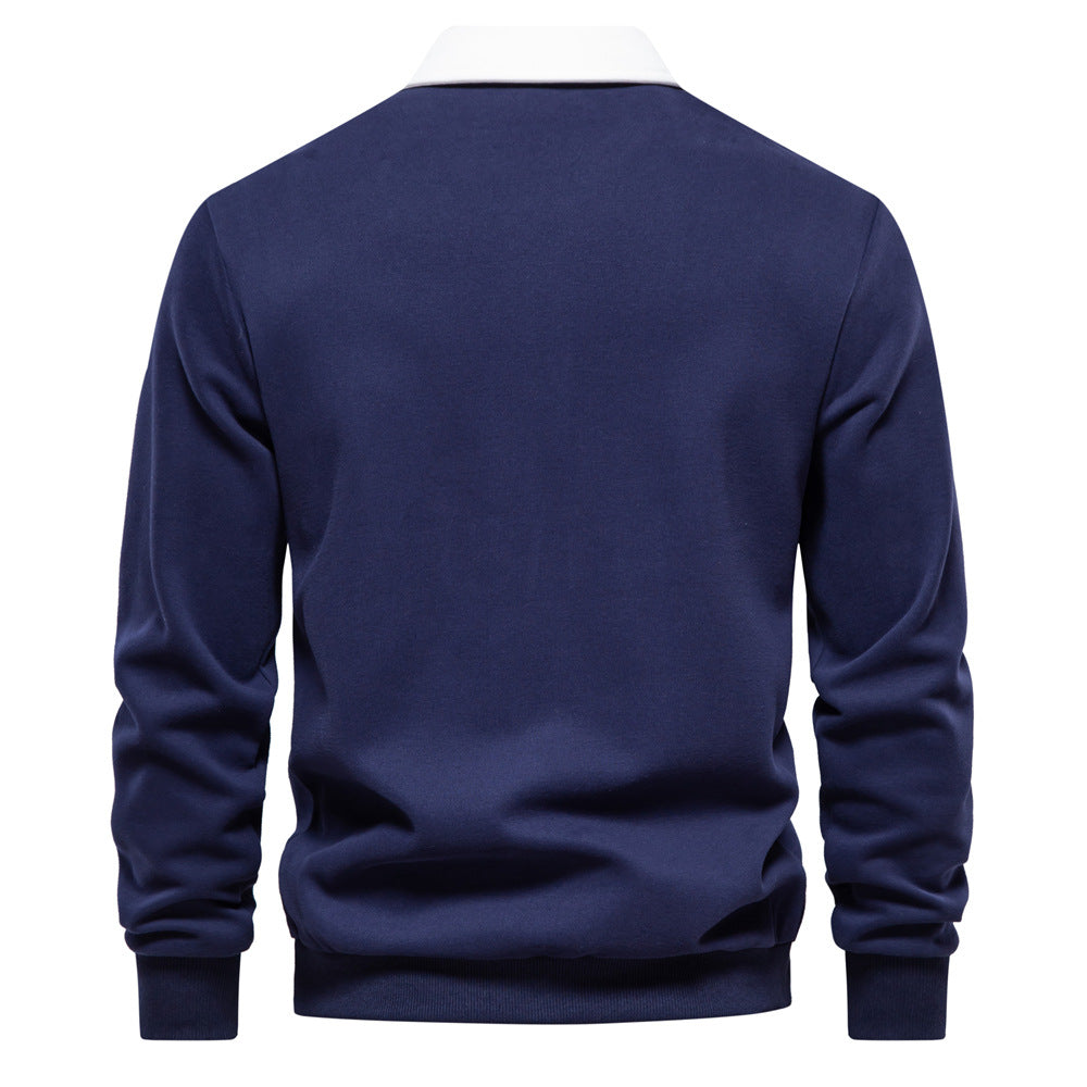 Herren Langarm Poloshirt mit elegantem Kragen und weichem Baumwollmix Heidi-Mode