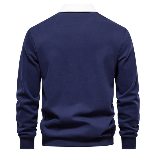 Herren Langarm Poloshirt mit elegantem Kragen und weichem Baumwollmix Heidi-Mode