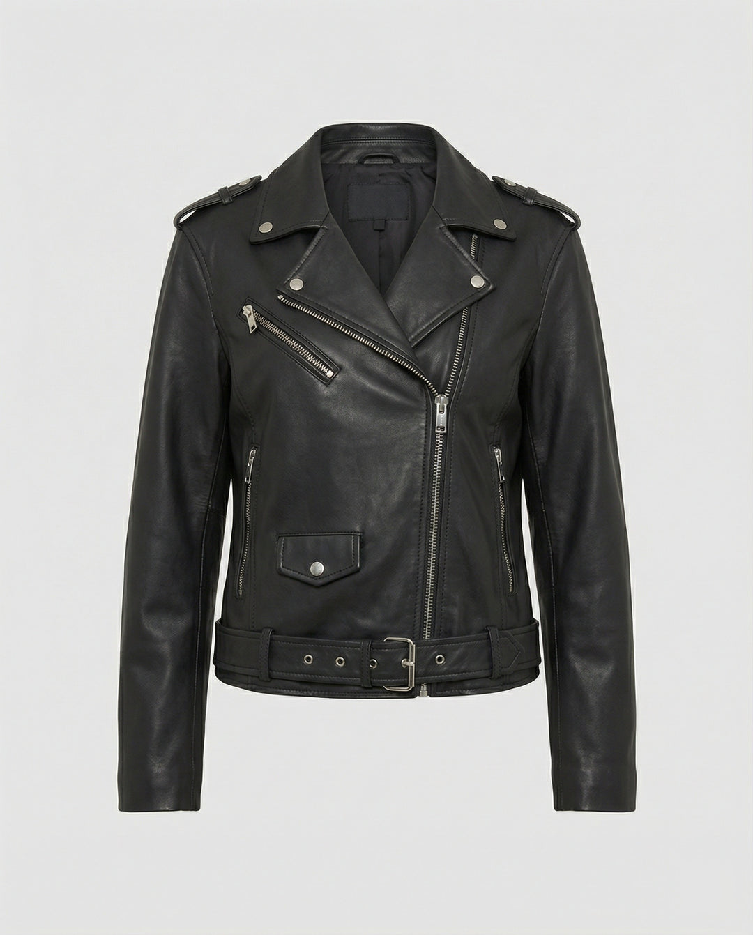 Damen Lockere Kunstleder Bikerjacke