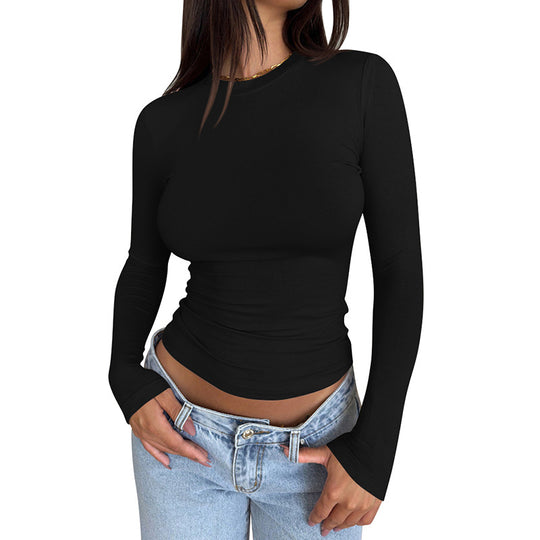 Damen Langarmshirt mit körperbetontem Schnitt Heidi-Mode