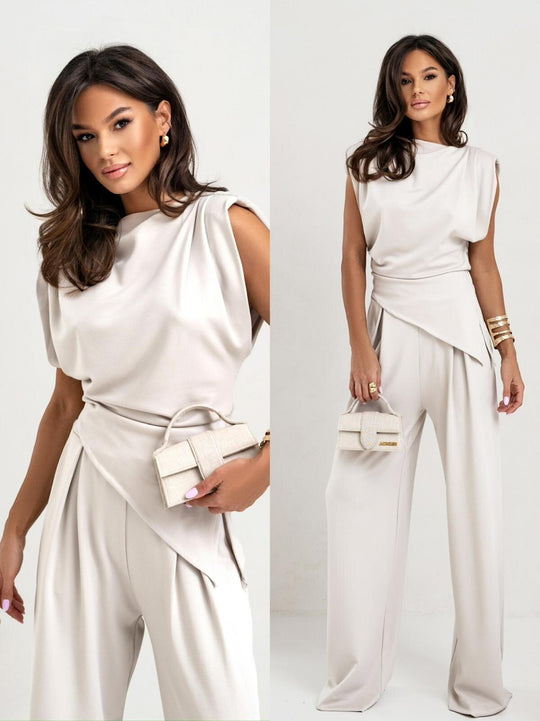 Damen eleganter Jumpsuit mit asymmetrischem Schnitt und hochmodernem Design Heidi-Mode