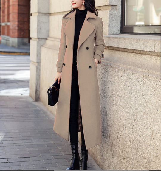 Damen eleganter Trenchcoat mit doppelter Knopfreihe und praktischem Schnitt Heidi-Mode