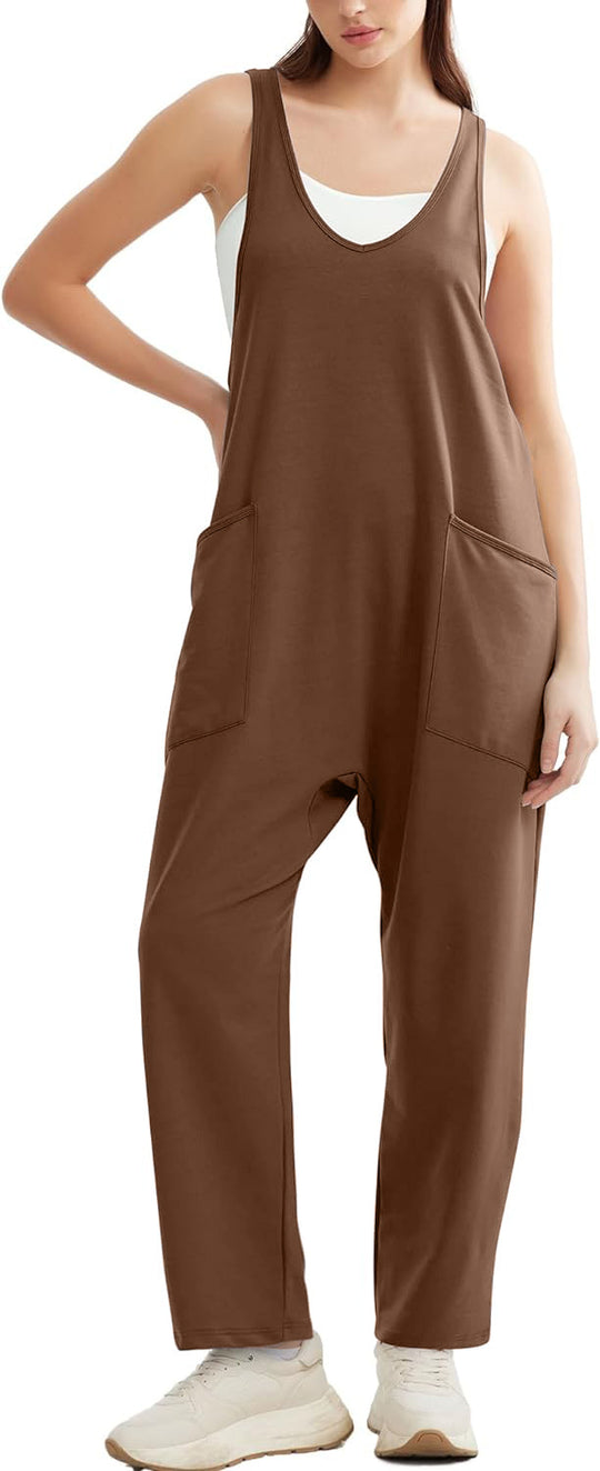 Damen Jumpsuit mit großzügigen Taschen und weichem Stretchmaterial Heidi-Mode