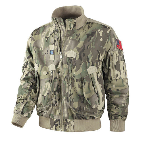 Herren bomberjacke mit hohem Kragen und multifunktionalen Taschen Heidi-Mode