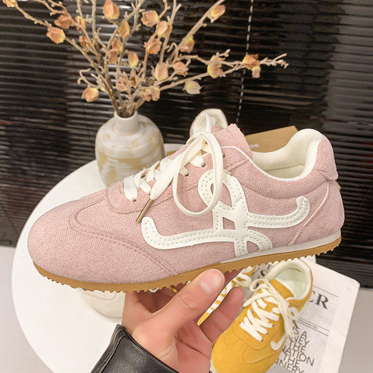Damen sportliche Sneaker aus hochwertigem Wildleder mit atmungsaktiven Einsätzen und rutschfester Sohle Heidi-Mode