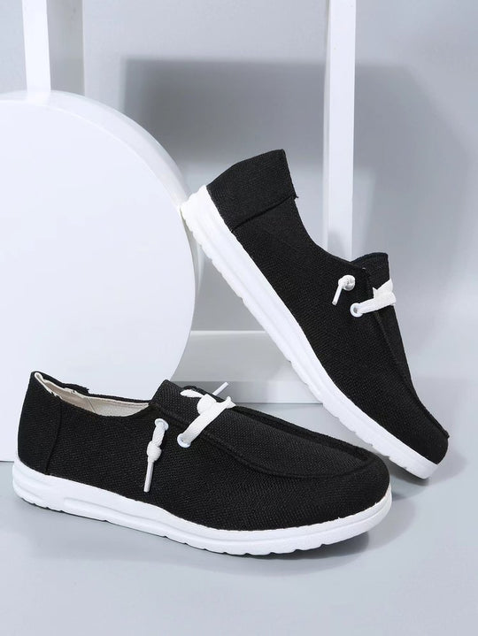 Damen Freizeit-Slip-On Schuhe mit elastischen Schnürdetails und rutschfester Sohle Heidi-Mode