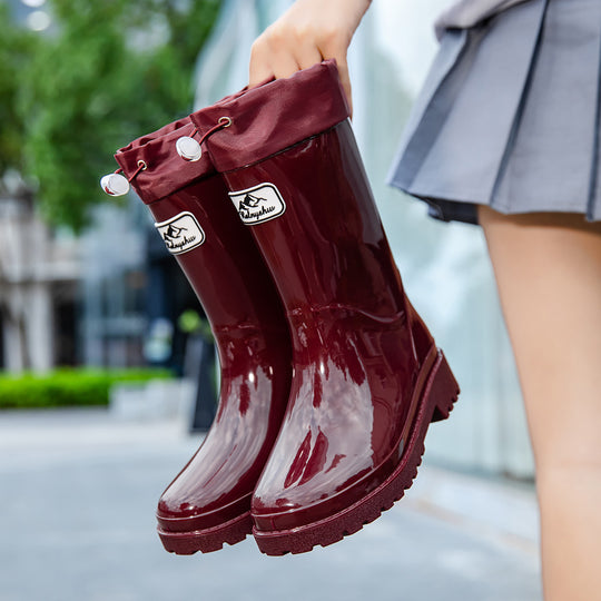 Damen Hochwertige und stylische Gummistiefel mit verstellbarem Schnürsystem Heidi-Mode