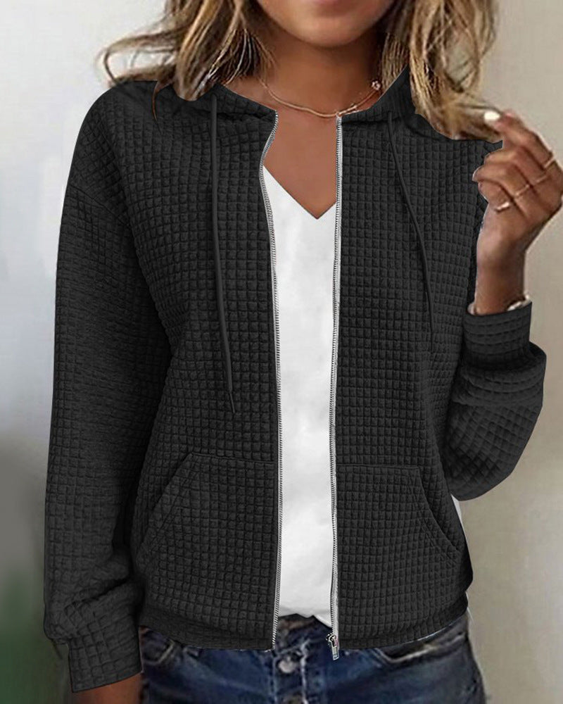 Heidi-Mode | Casual Jack Met Zak In Effen Kleur
