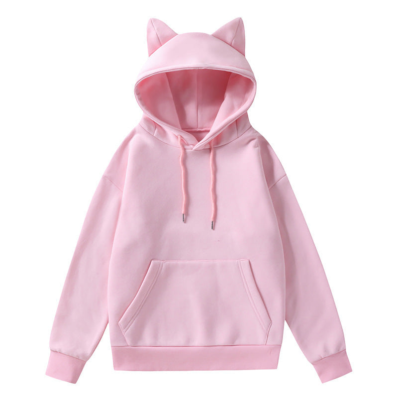 Damen Hoodie mit Katzenohren und Kängurutasche Heidi-Mode