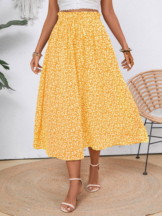 Damen Midi-Rock mit floralen Print Heidi-Mode