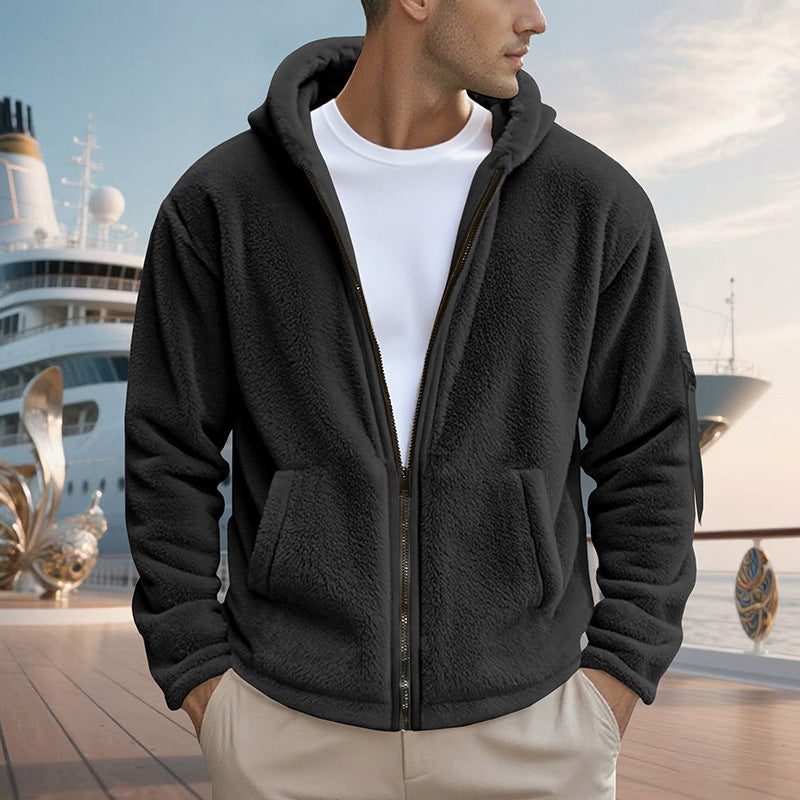 Herren Fleecejacke mit hohem Kragen und Wärmeisolierung Heidi-Mode