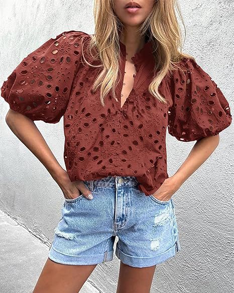 Damen elegante Bluse mit Spitze Heidi-Mode