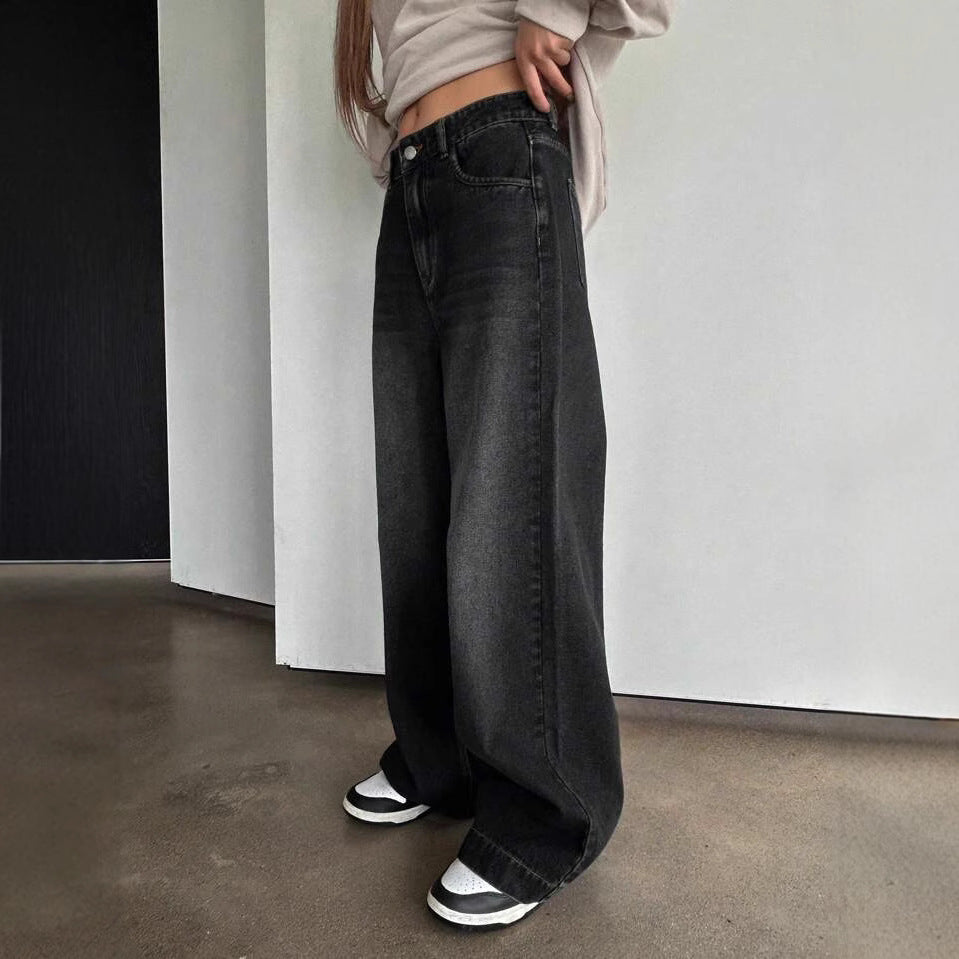 Damen Weite Jeanshose im modernem Schnitt mit elegantem Design Heidi-Mode