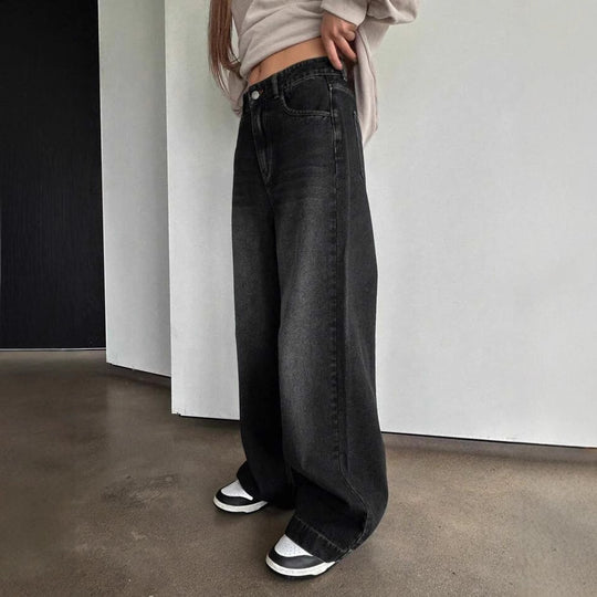 Damen Weite Jeanshose im modernem Schnitt mit elegantem Design Heidi-Mode