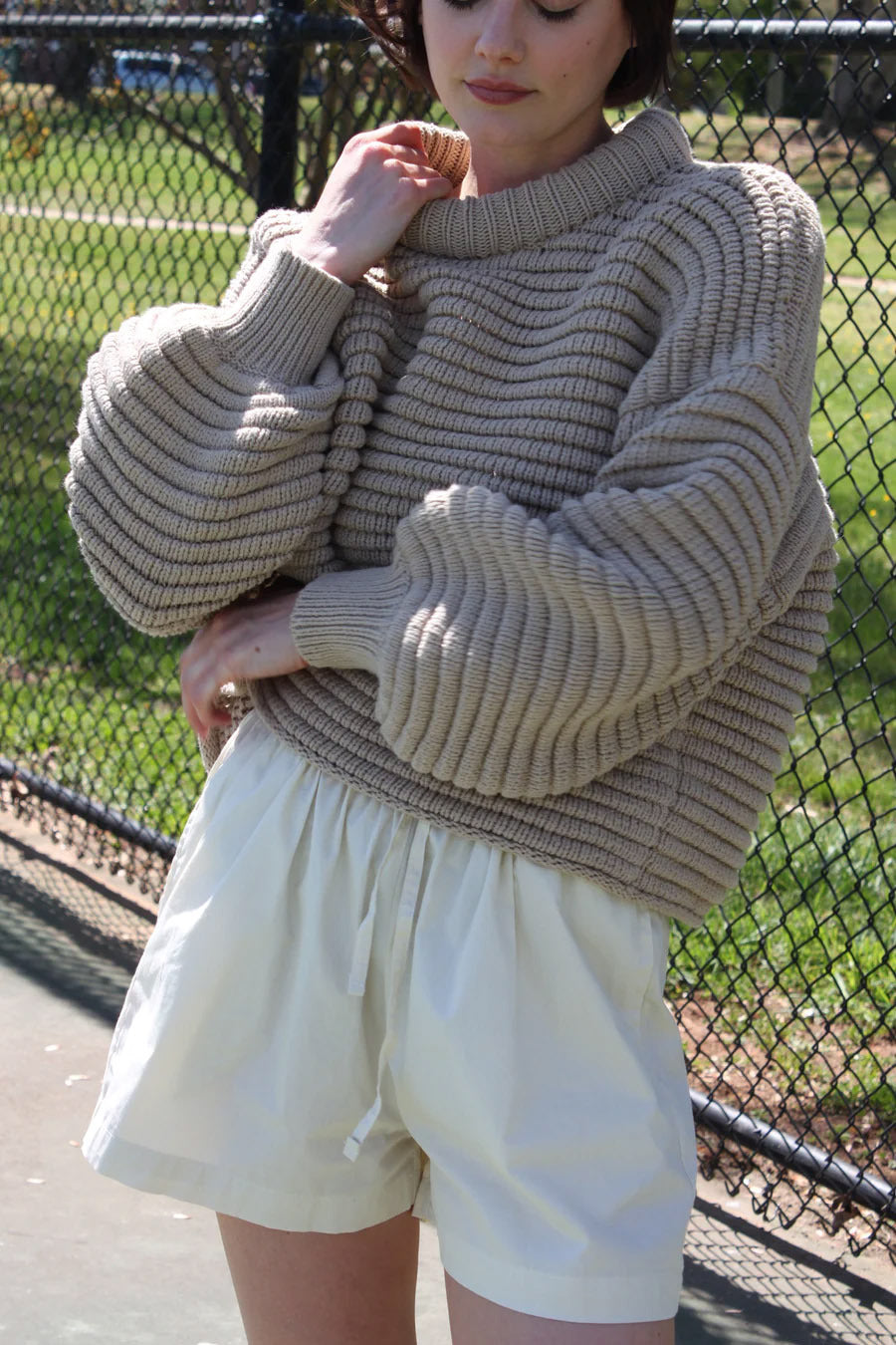Damen lässiger Pullover im Strukturstrickdesign mit oversize Schnitt Heidi-Mode