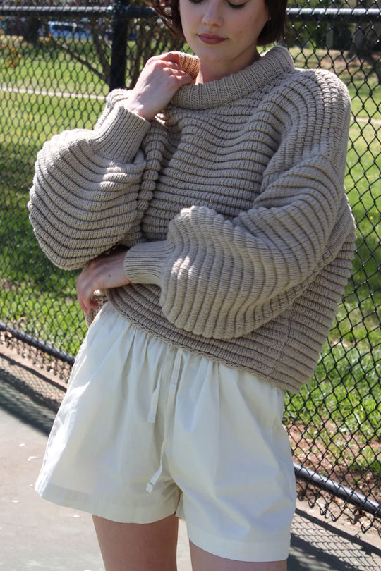 Damen lässiger Pullover im Strukturstrickdesign mit oversize Schnitt Heidi-Mode